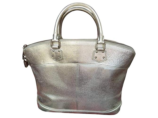 Louis Vuitton Silver Metallic Lockit Mini Handbag Keychain Bag