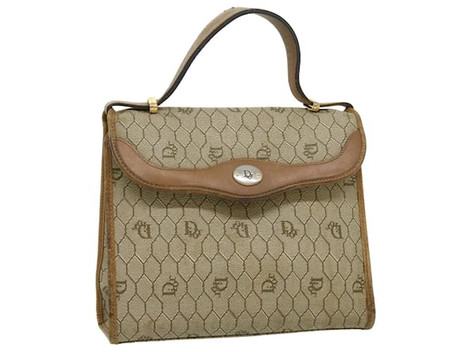 Christian Dior Honeycomb Canvas Hand Bag PVC Beige Auth 31593  ref.670630