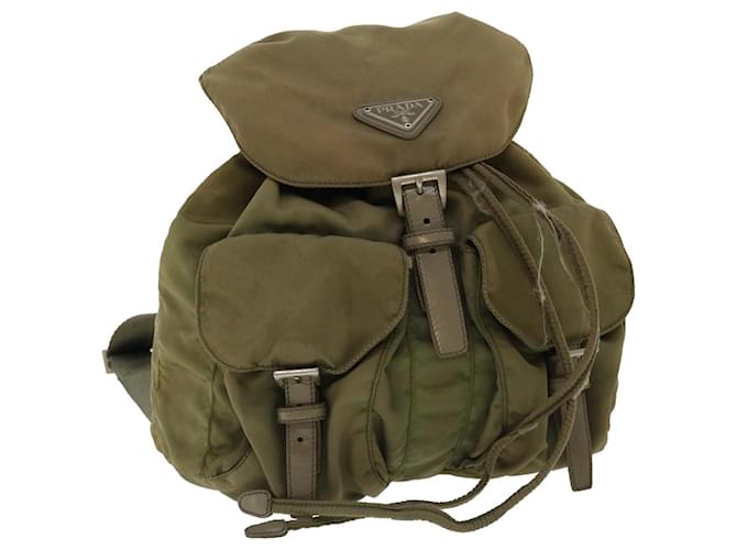 PRADA Backpack Nylon Khaki Auth ac985  ref.670696