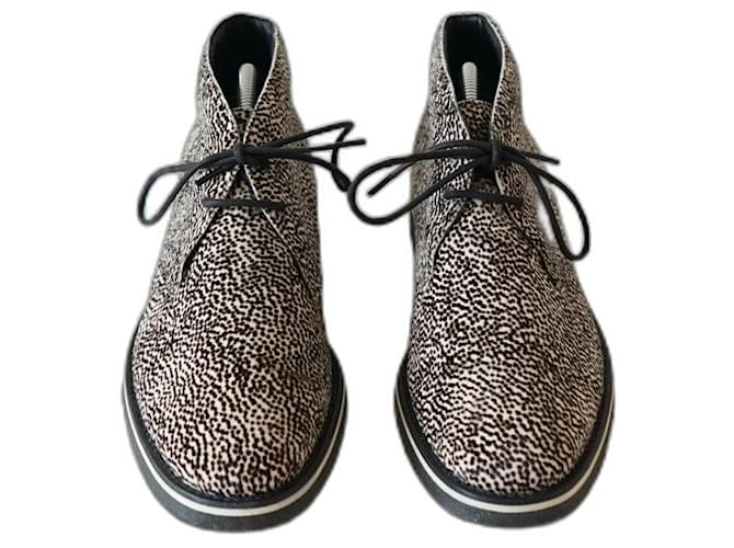 Tod's Boots Black White Fur  ref.670821