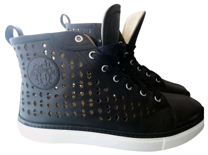 Tênis Hermès Jimmy em couro preto