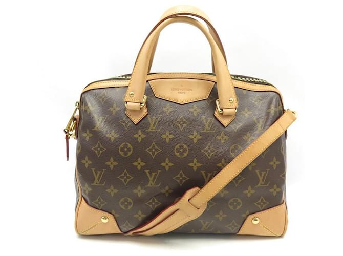 LOUIS VUITTON Louis Vuitton Retiro Handbag M50058 Monogram Canvas Leather  Brown Black Gold Hardware 2WAY Shoulder Bag Boston