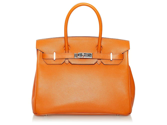 Hermès Hermes Orange Epsom Birkin 30 Laranja Couro Bezerro-como bezerro  ref.671404