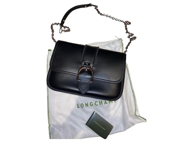 Sac à main Longchamp Amazone en cuir noir