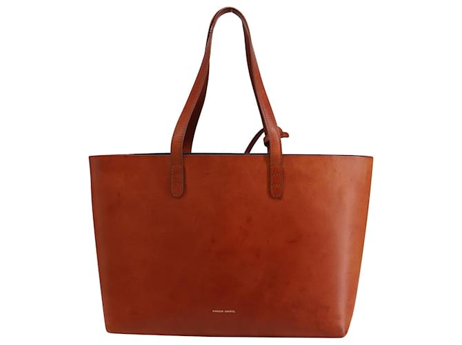 Mansur Gavriel Tote Bag in Brown Ochre Vegetable Tanned Leather Red  ref.671648