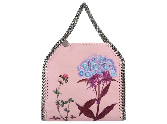 Stella Mc Cartney Stella McCartney Mini Falabella Tragetasche mit Blumenstickerei Pink Polyester  ref.671741