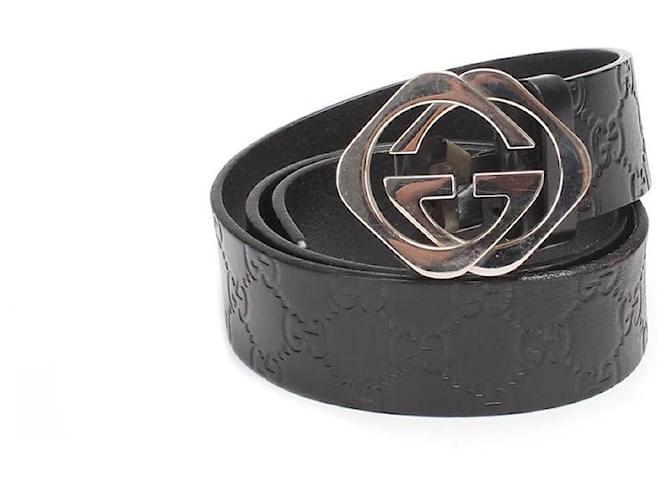 Gucci Signature Leather Belt - Black - Belts