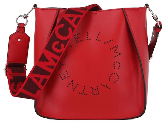 Stella Mc Cartney Stella McCartney Logo Shoulder Bag Red Plastic Polyurethane  ref.671768