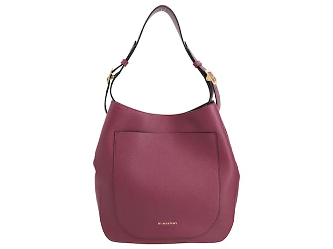 Burberry Elmstone Hobo Bag in Plum Leather Purple  - Joli Closet