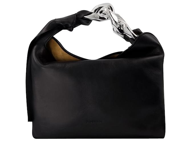 JW Anderson Small Chain Hobo Bag in Black Leather  ref.671831