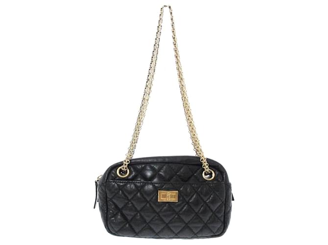 Chanel 2.55 Black Leather ref.671985 - Joli Closet