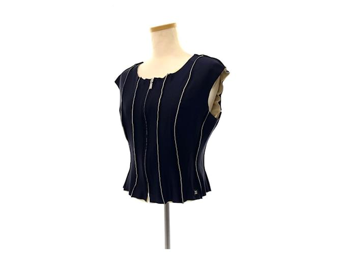 * CHANEL Chanel Vest 40 Navy Ladies 99P Tops Navy blue Polyamide Nylon  ref.672061