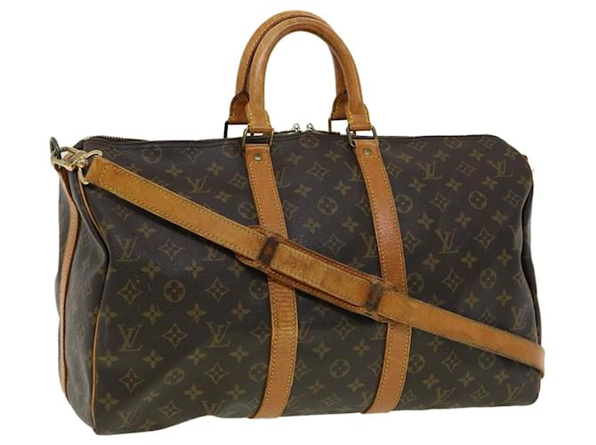 Louis Vuitton Keepall Bandouliere 45 Brown Cloth  ref.672449