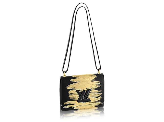 Louis Vuitton Black Epi Chain Flower Twist PM Golden Leather Metal