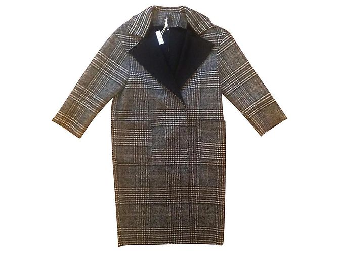 Casaco Impérial Estampa Xadrez Tartan Preto Cinza Branco