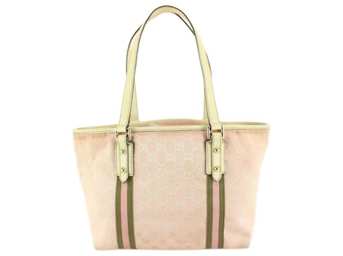 Gucci Jolicoeur-Einkaufstasche aus rosafarbenem GG-Monogramm-Segeltuch Leder  ref.672723
