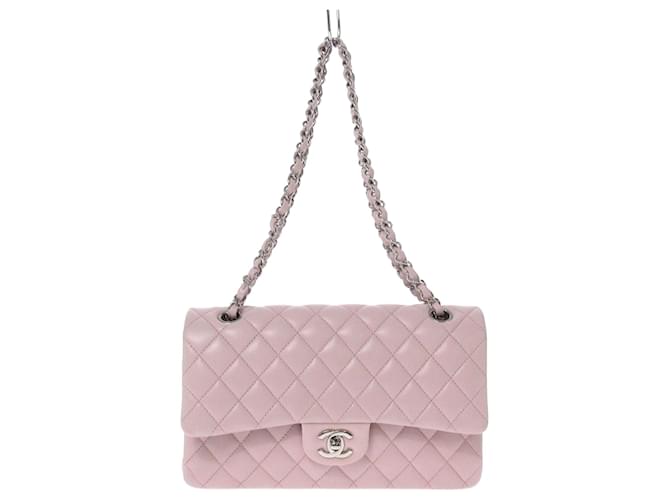 2.55 Bolso de hombro con solapa y forro clásico de Chanel en rosa Cuero  ref.673076