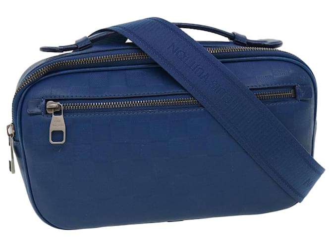 LOUIS VUITTON Damier Infini Ambreil Shoulder Bag Leather Blue N41354 LV 31997a  ref.673415