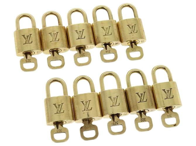 cadenas Louis Vuitton 10Set Cadenas Gold Tone LV Auth 31268 Métal  ref.673421