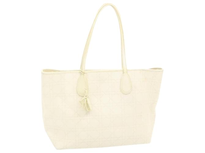 Christian Dior Panarea Tote Bag Coated Canvas White Auth rd1228 Cloth  ref.673462