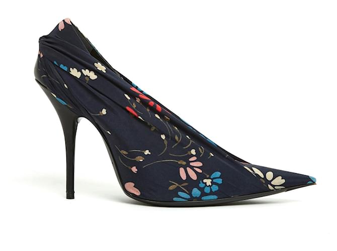 Balenciaga NAVY FLOWER KNIFE FR39 Navy blue Cloth  ref.673606