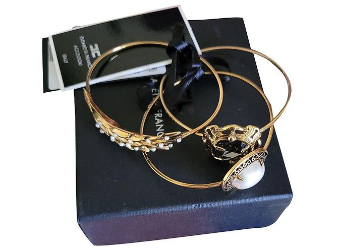 Set di 3 Braccialetti Elisabetta Franchi Dorati D'oro