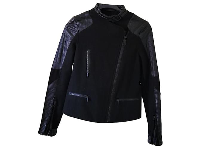 Karl Lagerfeld Boulson Black Leather Wool  ref.673707