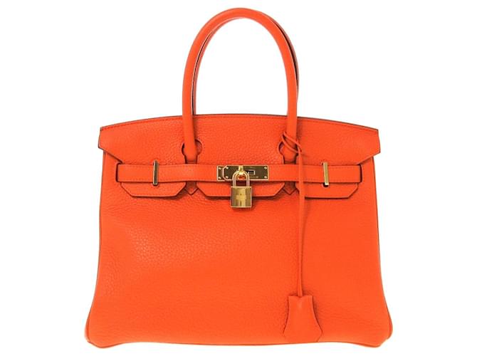 Hermès HERMES BIRKIN 30 Orange Leather  ref.673714