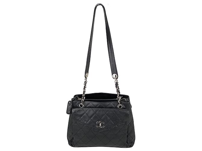 CHANEL Vintage Black Caviar Leather Flap Shoulder Tote Bag Authentic Pre  owned ref.673936 - Joli Closet