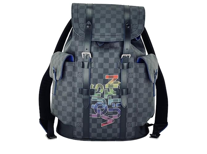 Louis Vuitton Christopher PM Rainbow Damier Graphite Black Backpack N40266  Preowned Leather ref.673953 - Joli Closet