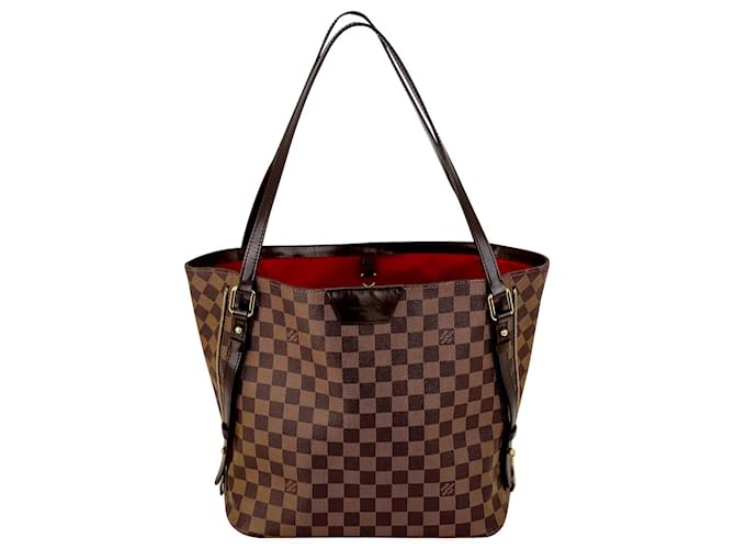 LOUIS VUITTON Hand Bag Cabas Rivington Damier Ebene Tote W/Added Insert  Preowned Brown Leather ref.673976 - Joli Closet