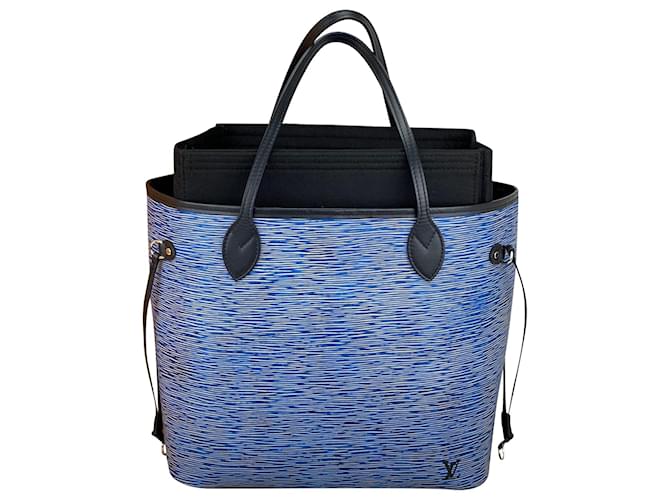 LOUIS VUITTON Neverfull MM Epi Leather Bleu Denim Tote Shoulder Bag W/Added Insert M51053  Pre owned Blue  ref.673995