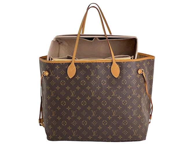 LOUIS VUITTON Monogram Neverfull GM Brown Canvas Tote Shoulder Bag Added Insert  M40990 Pre owned Cloth  ref.674009
