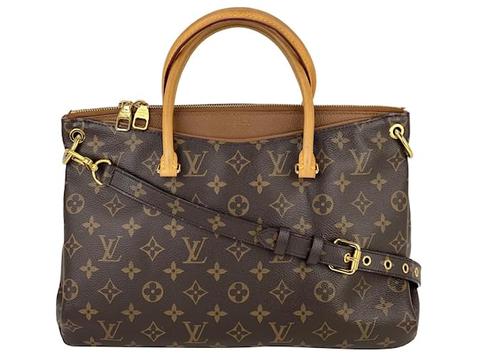 Louis Vuitton Pallas MM Monogram Canvas & Brown Leather Tote Shoulder Bag  Pre owned ref.674021 - Joli Closet