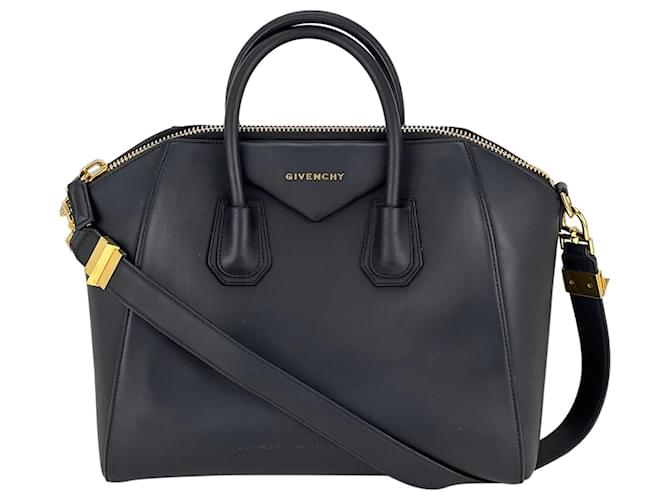 GIVENCHY Bag Medium Antigona smooth black box leather satchel Hand