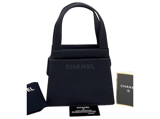 Chanel Satin Vintage Black Mini Handle Tote Bag Purse Handbag Authentic Pre  owned Leather ref.674140 - Joli Closet
