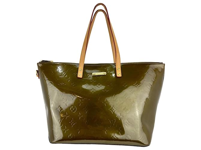 LOUIS VUITTON Bellevue GM Vernis olivgrüne geduldige Lederhandtasche hinzugefügt Einsatz gebraucht  ref.674163