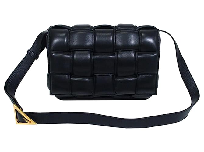 Cassette Leather Crossbody Bag in Black - Bottega Veneta