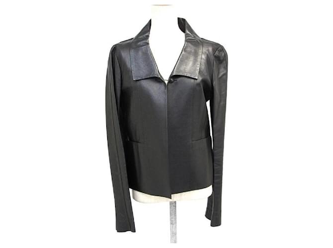 CHANEL leather jacket Black  ref.674504