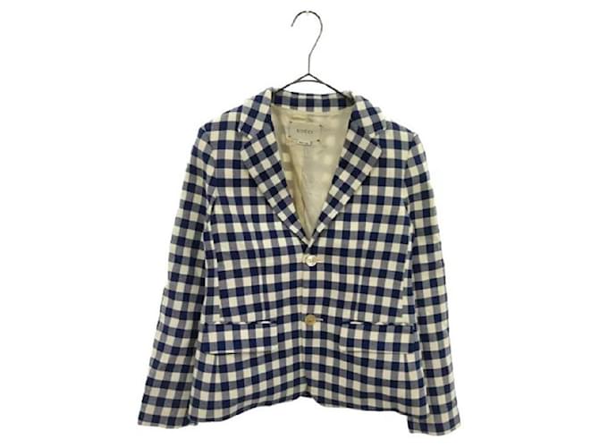 *GUCCI 2B Check Tailored Jacket for Kids Navy blue Cotton Rayon Polyurethane  ref.674705