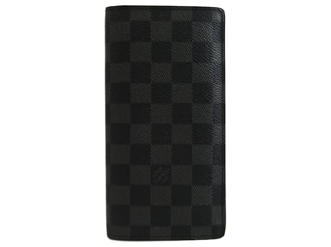 Louis Vuitton Portefeuille Brazza Black Cloth  ref.674769