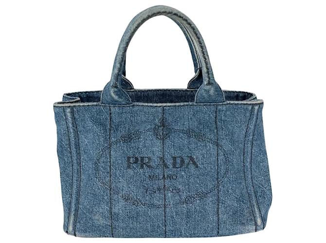 Tote Prada Canapa-Tasche aus blauem Denim John  ref.674942