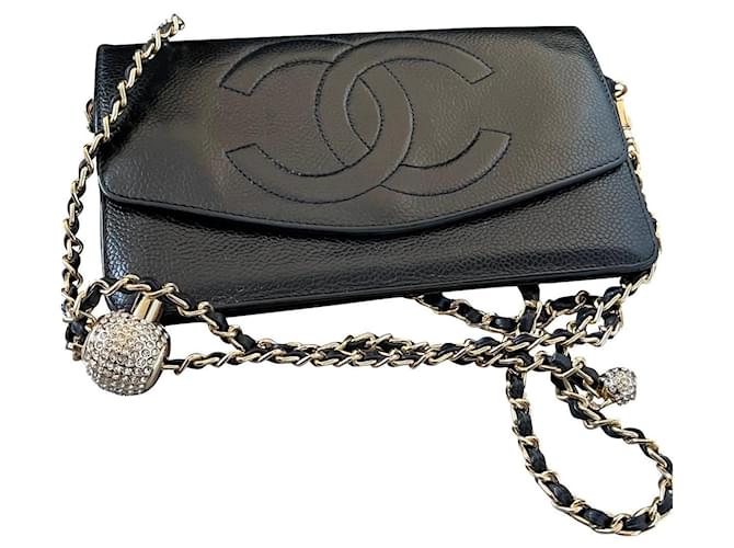 Chanel Clutch bags Black Leather  ref.675009