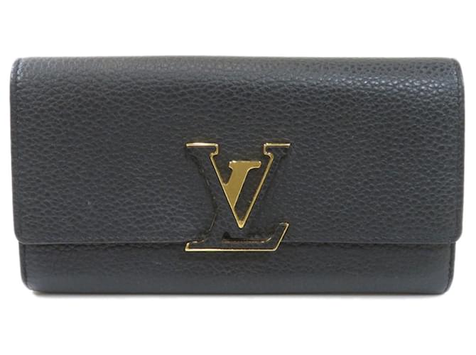 Louis Vuitton Portefeuille capucines Negro Cuero  ref.675297