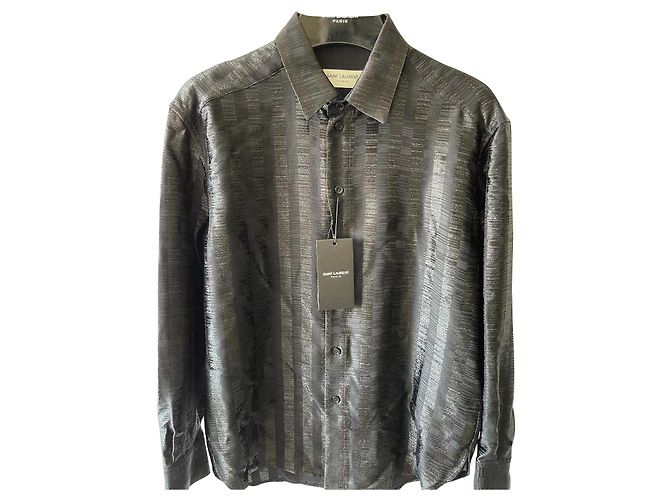 Camicetta Saint Laurent (Dorso con filo argentato) Nero Argento