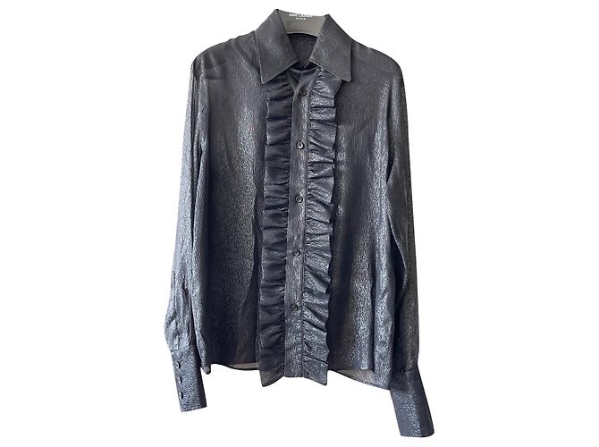 Camicia in seta Saint Laurent nera Nero