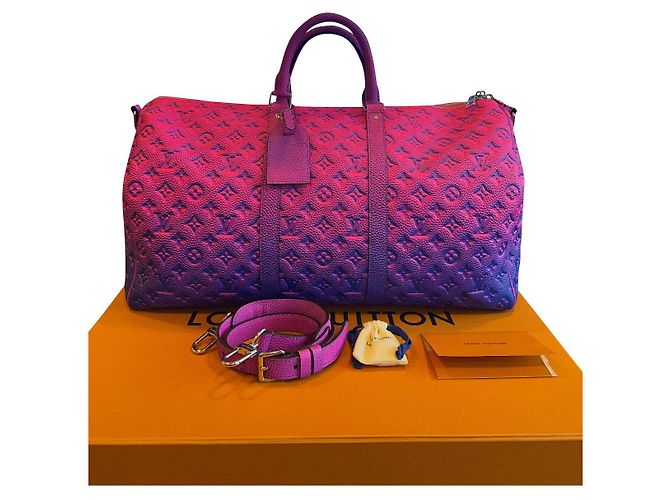 Louis Vuitton Keepall 50 Édition Limitée Bleu Fuschia