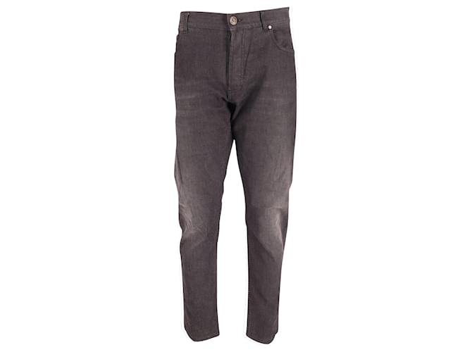 Alexander McQueen Straight Fit Jeans aus schwarzer Baumwolle  ref.675463