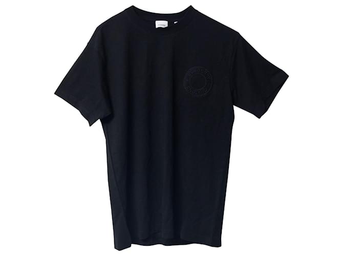 Burberry Logo Short Sleeve T-shirt in Black Organic Cotton   ref.675464