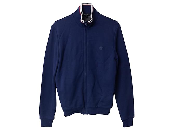 Gucci Zip-Up Sweater Jacket in Navy Blue Cotton  ref.675473